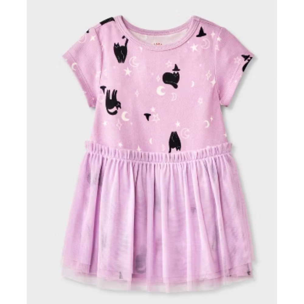 Cat & Jack Baby 18m Black Cat Witch Hat Halloween Tulle Tutu Dress